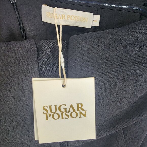 Womens Sugar Poison Off-Shoulder Black Jumpsuit Slim Fit Elegant Design Size L - Picture 6 of 12